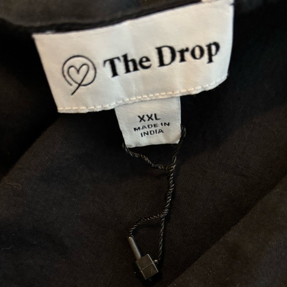 Women's The Drop Sita Short Black Sateen Cut Out Cotton Dress Size XXL - Picture 5 of 8